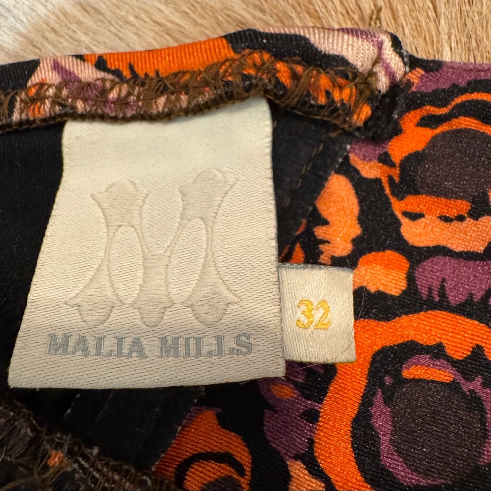 Malia Mills 2-Piece Bikini Top 32AB / Bottom XS Brown Black Salmon EUC - Picture 3 of 3
